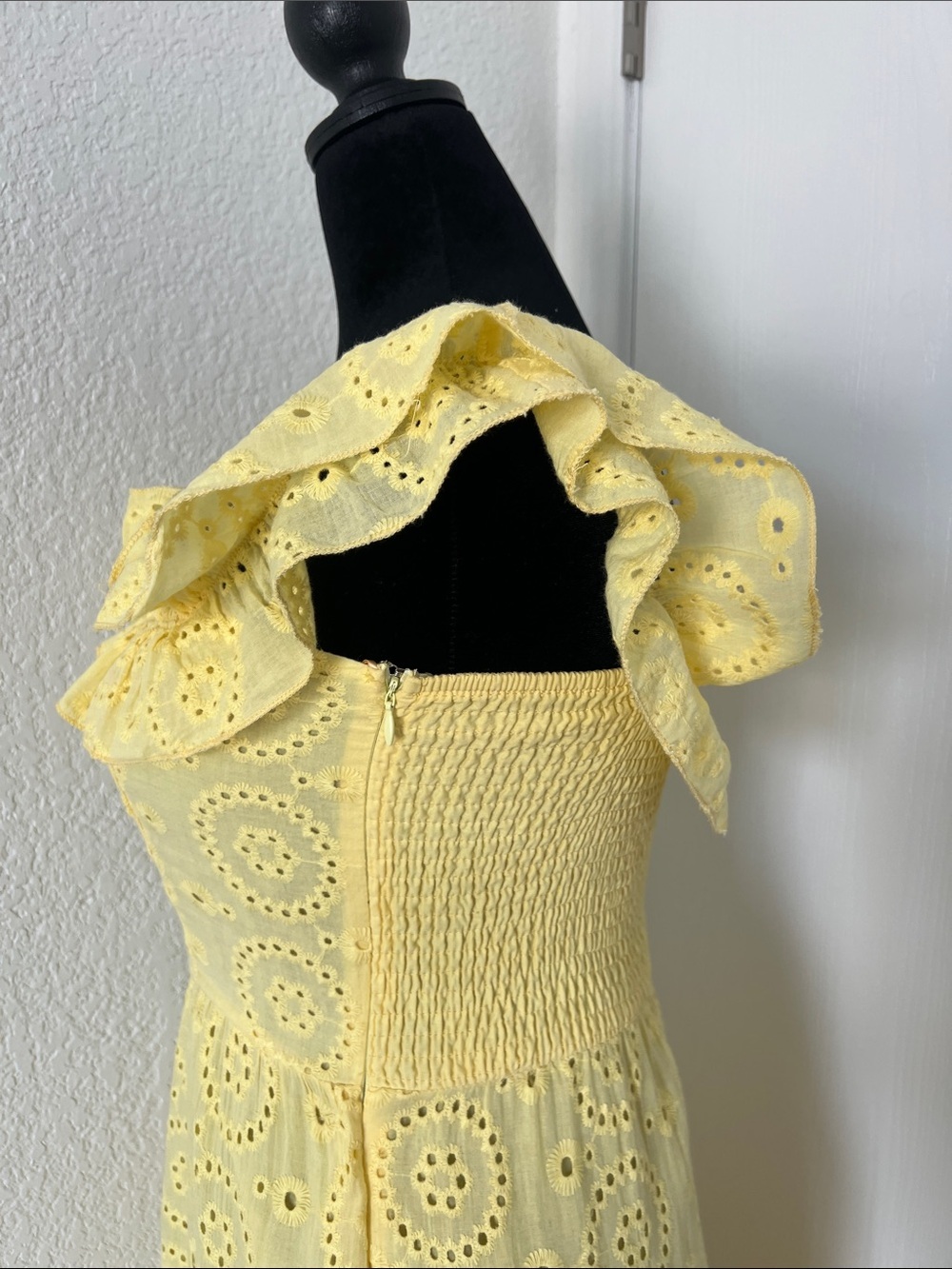 Fashion Nova Yellow Eyelet Ruffle Maxi Dress - Picture 2 of 11